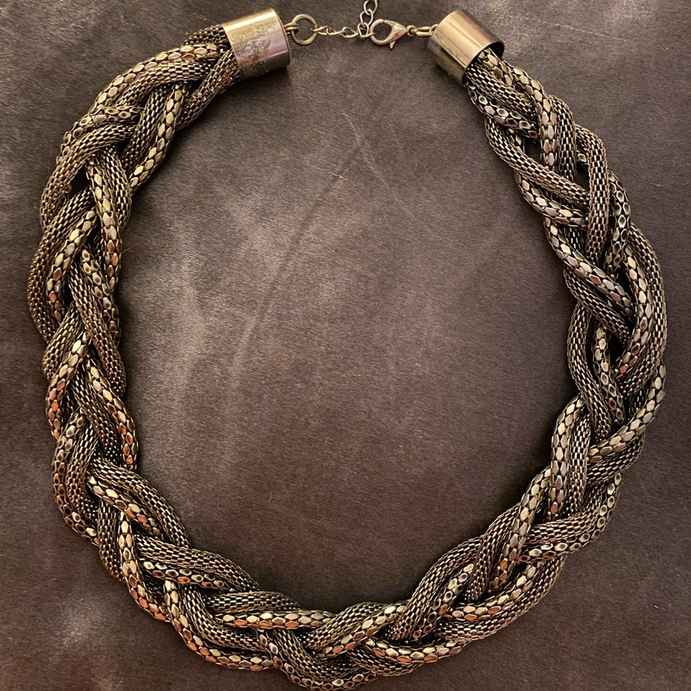 H&M Braided Chain Necklace (Gold/Silver)